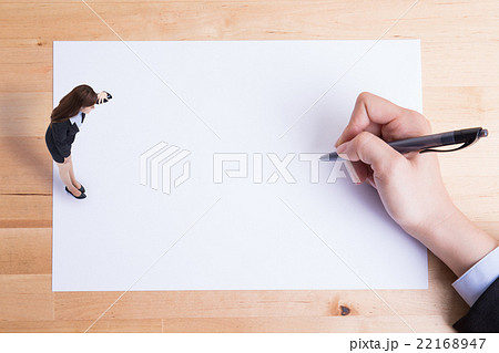 business woman look paper business woman look paper 22168947