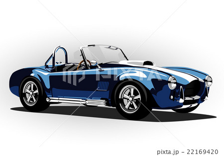 classic sport car cobra roadster blue 22169420