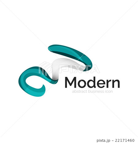 Wave ribbon logo, vector abstract shape 22171460