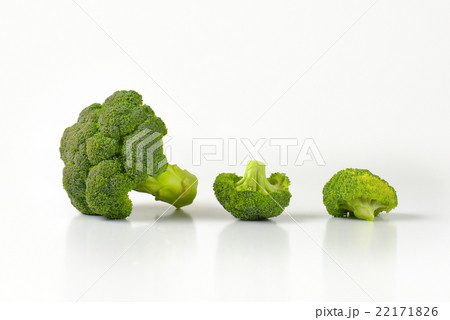 Fresh broccoli head and pieces 22171826