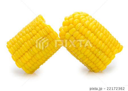 Boiled corn isolated on a white background 22172362
