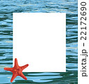 White paper with a starfish on marine water background. 22172690