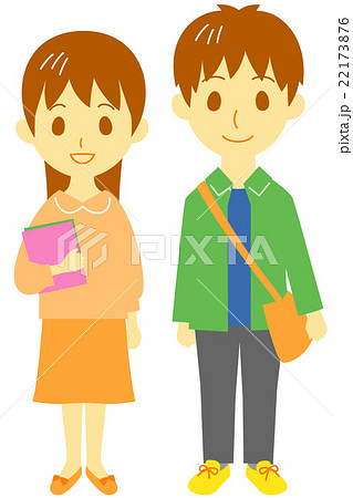 大学生 男女のイラスト素材