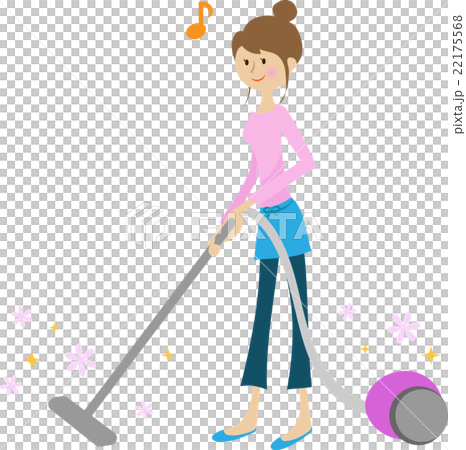 A woman cleaning a vacuum cleaner - Stock Illustration [22175568] - PIXTA