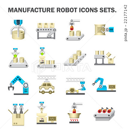 Robot production icons 22177142