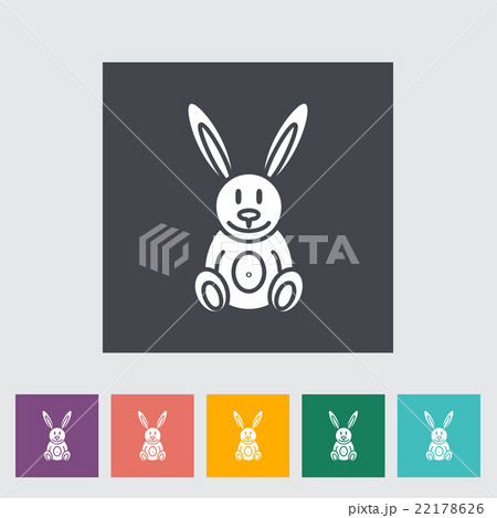 Rabbit toy flat icon Rabbit toy flat icon 22178626