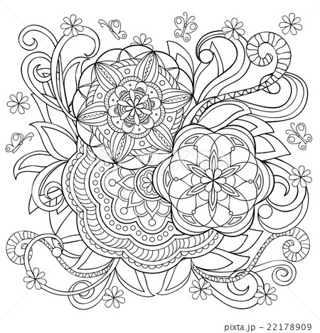 doodle flower and mandalas 22178909
