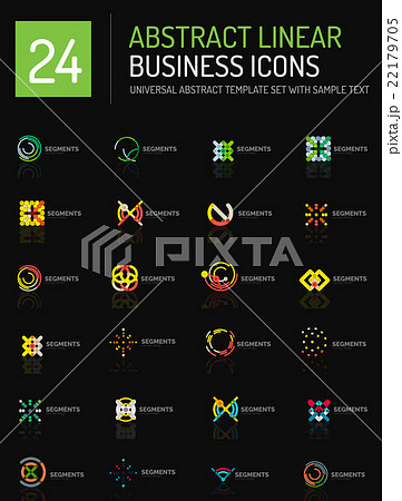 Abstract thin line business icons Abstract thin line business icons 22179705