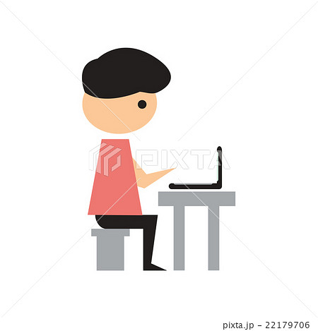 Flat web icon on white background Man programmer Flat web icon on white background Man programmer 22179706