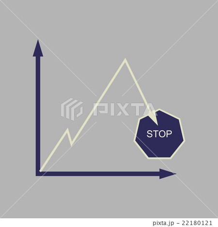 Flat web icon on stylish background economy graph  22180121