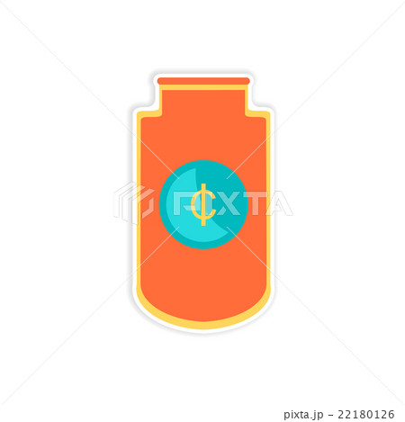 stylish sticker on paper Economic logo on white stylish sticker on paper Economic logo on white 22180126