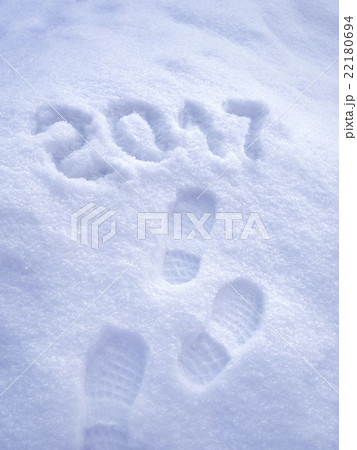 2017 New Year greeting card, 2017 foot step prints 2017 New Year greeting card, 2017 foot step prints 22180694