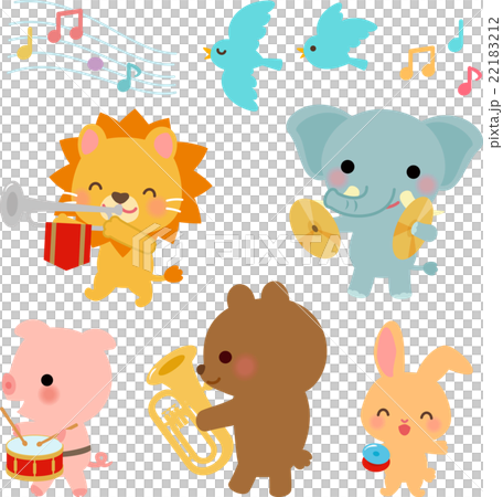 動物たちの音楽隊のイラストセット 動物たちの音楽隊のイラストセット 22183212