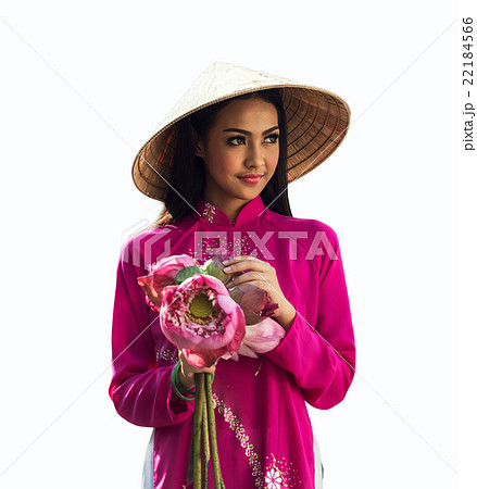 Portrait of Vietnamese girl traditional dress 22184566