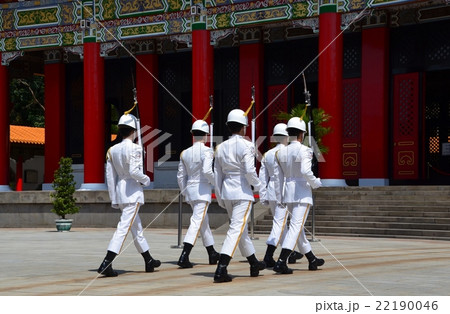 台湾の忠烈祠衛兵交代式の写真素材