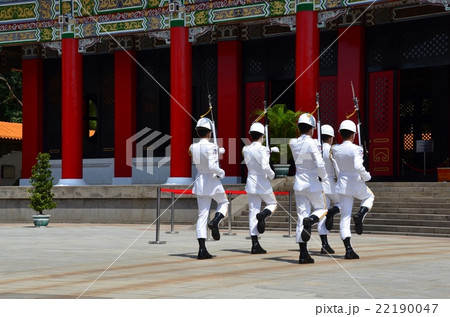 台湾の忠烈祠衛兵交代式の写真素材