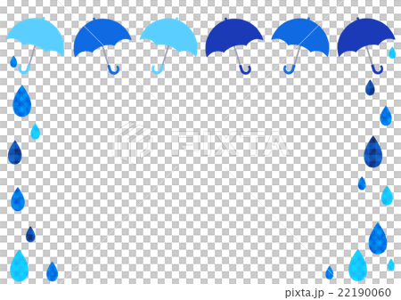 藍色和淺藍色的雨傘和雨框 22190060