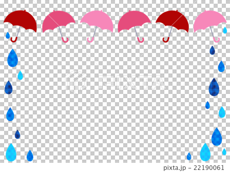 Red and pink umbrella and rain frame 22190061