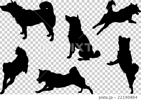 Shiba dog silhouette - Stock Illustration [22190864] - PIXTA