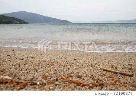 氣比の海岸　波打ち際　（撮影地：福井県敦賀市、天候：曇り） 22190879