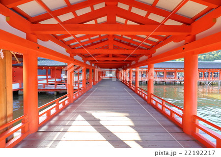 宮島 厳島神社の回廊の写真素材