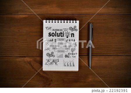 note pad with drawing business concept note pad with drawing business concept 22192391