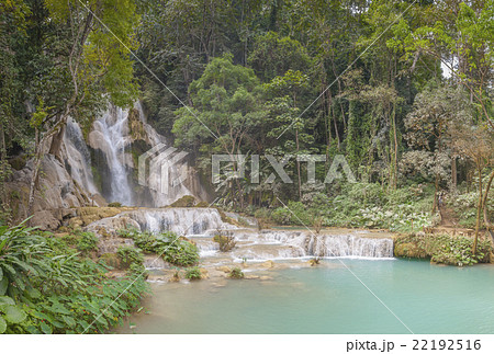 Panorama of Kuang Si waterfall 22192516