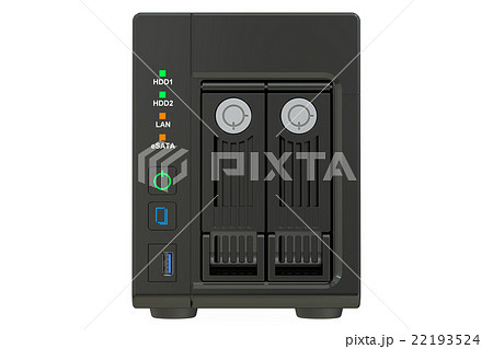 NAS with two disks, 3D rendering 22193524