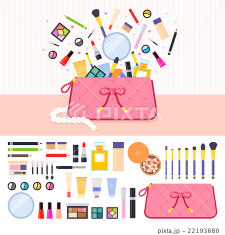 Make up bag full of cosmetics 22193680