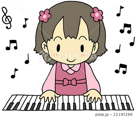 ピアノ 女の子のイラスト素材