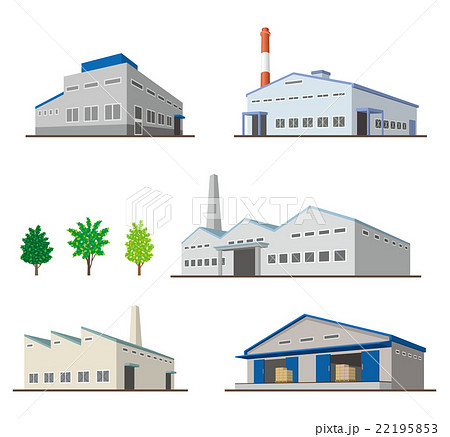 建物 立体図形のイラスト素材