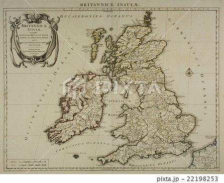 18世紀古地図 イギリス のイラスト素材