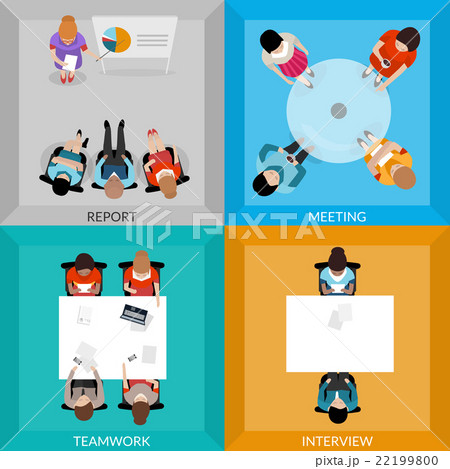 Meetings Of Business People Top View Set  22199800