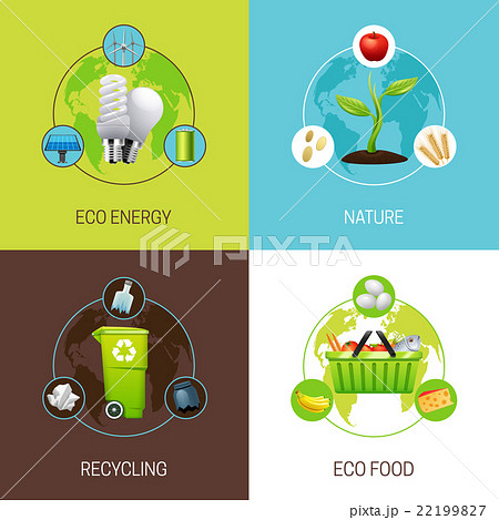 Set Of Ecology Concept Illustrations 22199827