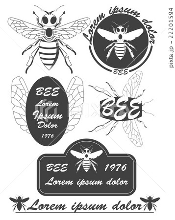 Set of vintage honey, bees labels, badges and desi Set of vintage honey, bees labels, badges and desi 22201594