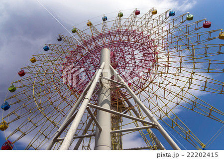 軽井沢おもちゃ王国 観覧車 斜め下の写真素材