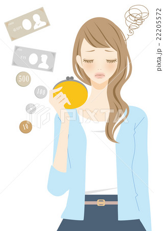 お財布を持つ女性 現金トラブル お財布を持つ女性 現金トラブル 22205572