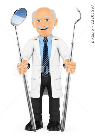 3D Dentist mouth mirror and periodontal scaler 22205597
