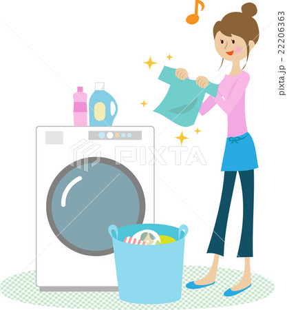 洗濯をする女性 洗濯をする女性 22206363