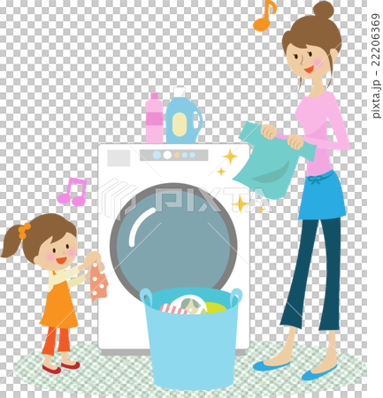 媽媽和女孩洗衣服 媽媽和女孩洗衣服 22206369