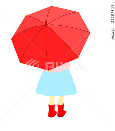 赤い傘を持つ少女のイラスト素材 22207312 Pixta