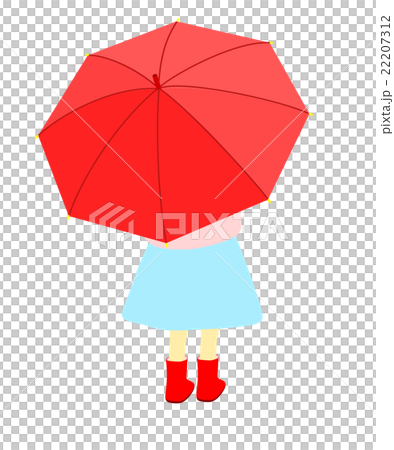 A girl with a red umbrella - Stock Illustration [22207312] - PIXTA