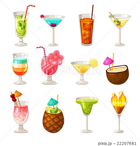 Club Cocktails Icons Set Club Cocktails Icons Set 22207681