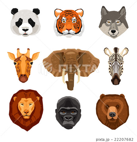 Cartoon Animals Portraits Set 22207682