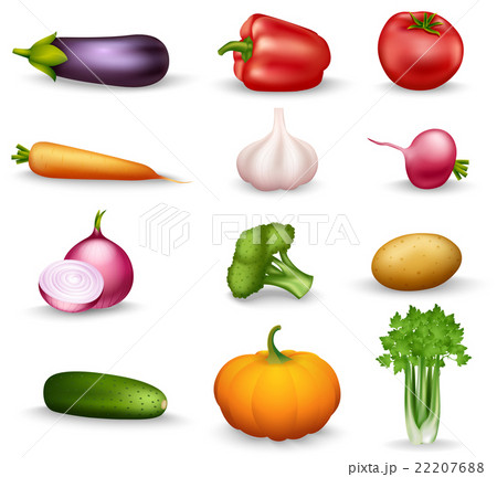 Vegetable Health Food Colorful Icons 22207688