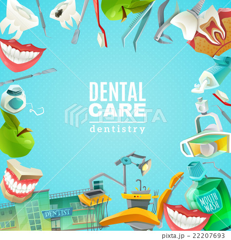 Dentals Care Flat Frame Background poster 22207693