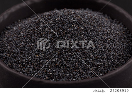 poppy seeds in a stone bowl 22208919