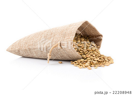 French green lentils in sack French green lentils in sack 22208948