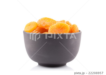 Dried apricots on white background 22208957