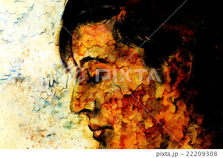 art colorful painting beautiful girl face and 22209308